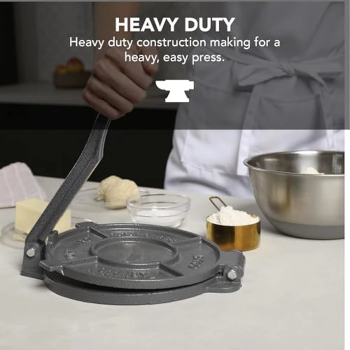 Alpha Living Tortilla Press - 8 Inch Cast Iron Quesadilla Maker - Heavy Duty Empanada Maker Press - Cast Iron Tortilla Maker for Kitchen, Home Use by ALPHA LIVING - Image 4