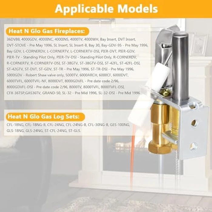 Criditpid 446-512A Natural Gas Pilot Assembly for Heat-N-Glo Gas Fireplaces and Log Sets, SRV446-512A Pilot Assembly for Heat-N-Glo SL2000, 4000, 5000, 6000 Model. by Criditpid - Image 2
