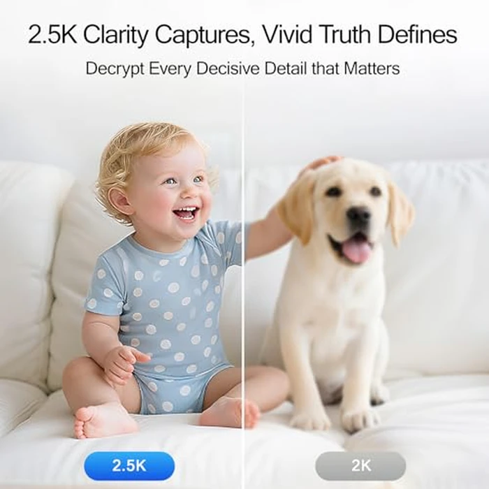 CINMOORE 2.5K Indoor Camera 2pack, Free AI Person/Pet/Cry Detection, 4MP Baby/Dog/Cat/Pet Camera Indoor with Phone App, Pan Tilt WiFi Cameras for Home Security, Night Vision, Full Duplex Audio by CINMOORE - Image 4
