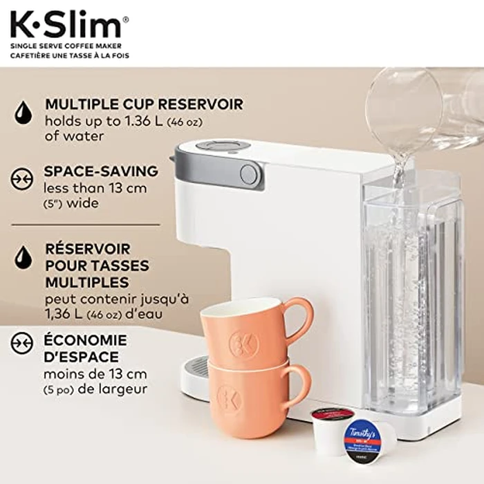 Keurig K-Slim Single Serve K-Cup Pod Coffee Maker, Featuring Simple Push Button Controls and MultiStream Technology, White by Keurig - Image 2