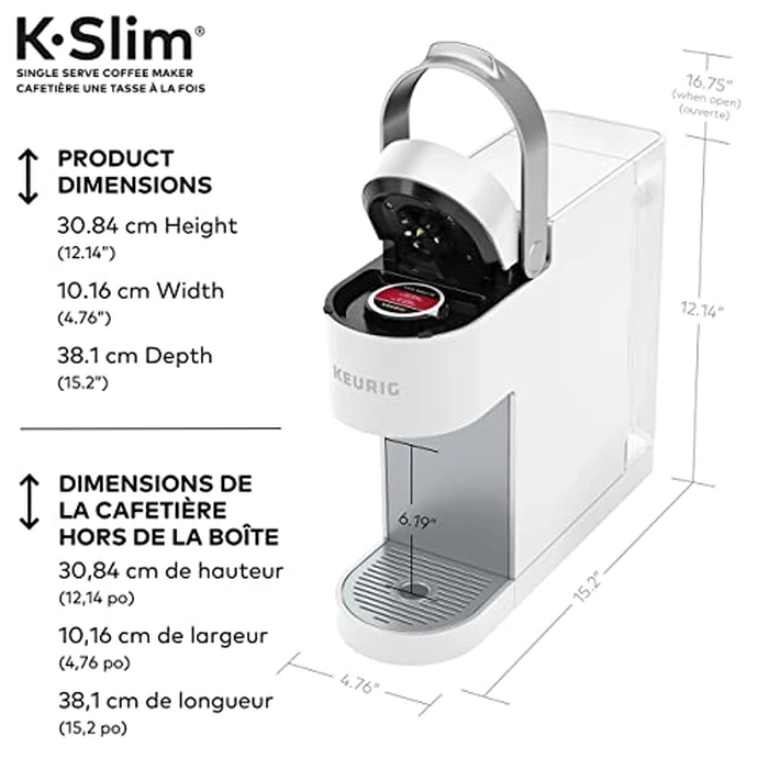 Keurig K-Slim Single Serve K-Cup Pod Coffee Maker, Featuring Simple Push Button Controls and MultiStream Technology, White by Keurig - Image 3