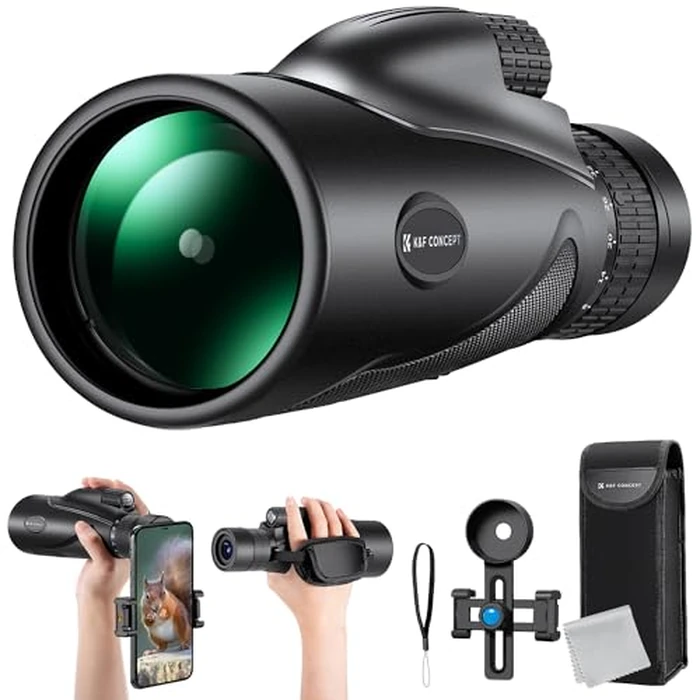 K&F Concept 8-32X50 Zoom Monocular - High Power Dual Focus Prism Compact Monoculars for Kids Adults, with Phone Adapter, Low Light Night Vision, FMC Lens for Bird Watching Hunting Travel Camping Starg by K&F CONCEPT - Image 1