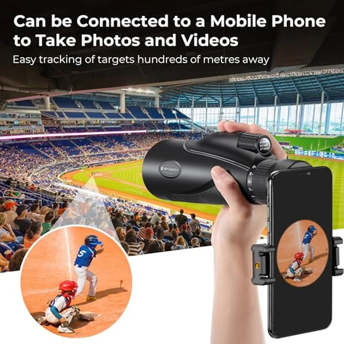 K&F Concept 8-32X50 Zoom Monocular - High Power Dual Focus Prism Compact Monoculars for Kids Adults, with Phone Adapter, Low Light Night Vision, FMC Lens for Bird Watching Hunting Travel Camping Starg by K&F CONCEPT - Image 6
