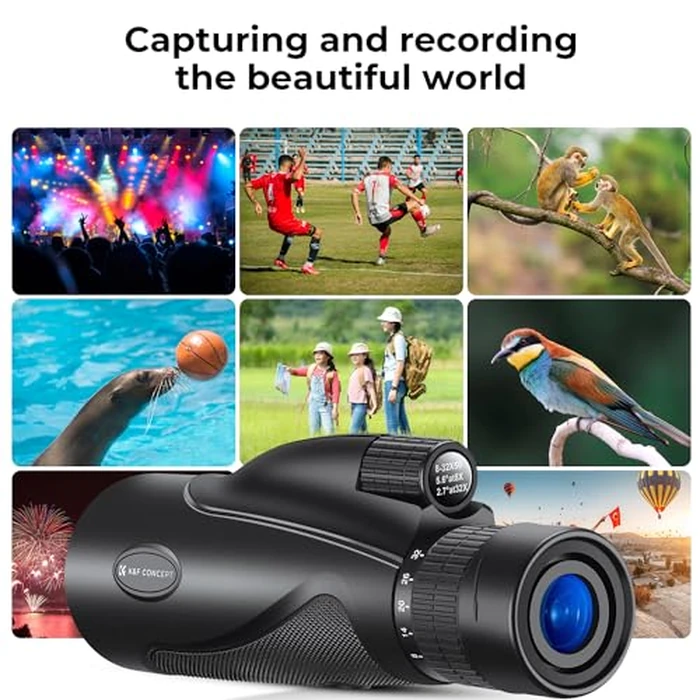 K&F Concept 8-32X50 Zoom Monocular - High Power Dual Focus Prism Compact Monoculars for Kids Adults, with Phone Adapter, Low Light Night Vision, FMC Lens for Bird Watching Hunting Travel Camping Starg by K&F CONCEPT - Image 7