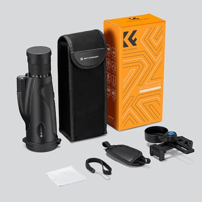 K&F Concept 8-32X50 Zoom Monocular - High Power Dual Focus Prism Compact Monoculars for Kids Adults, with Phone Adapter, Low Light Night Vision, FMC Lens for Bird Watching Hunting Travel Camping Starg by K&F CONCEPT - Image 8