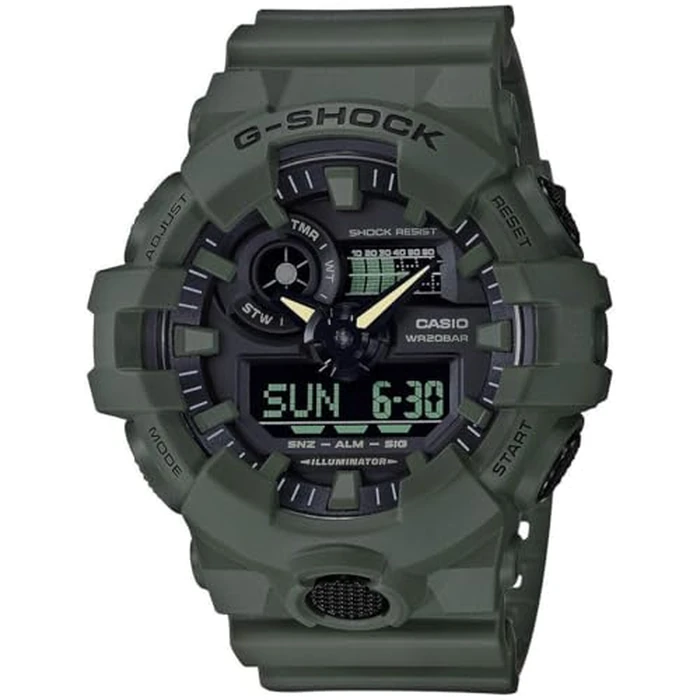 Casio Men’s XL Series G-Shock Quartz 200M WR Shock Resistant Resin Color: Matte Olive Green (Model GA-700UC-3ACR) by Casio - Image 1