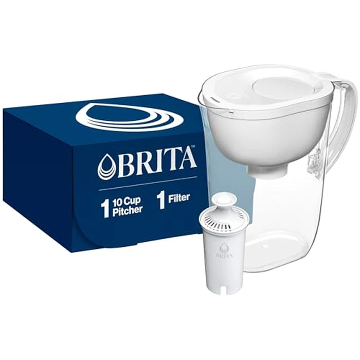 Brita 10 Cup Filter Pitcher with Smart Light Indicator, Reduces Chlorine taste and odour from Tap Water, Filters 151 Litres, Huron, White by BRITA - Used - Acceptable condition