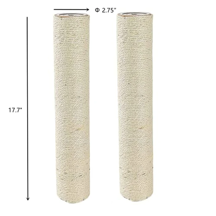 SHENGOCASE 2-Pack 17.7" L, Ø 2.75" Cat Tree Tower Accessories Replacement Post with M8 Bolt, DIY Cat Scratching Post Replacement Part Pole by SHENGOCASE - Image 3