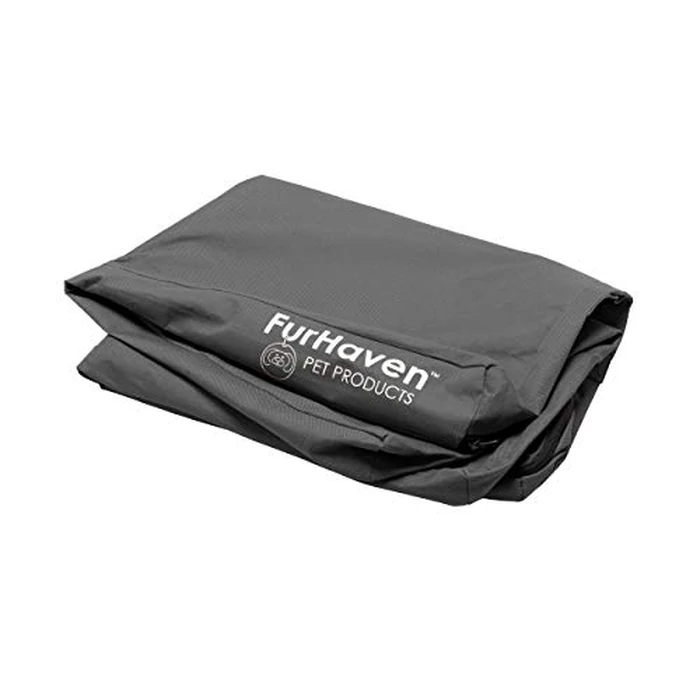 Furhaven Replacement Dog Bed Cover Water-Resistant Indoor/Outdoor Logo Print Oxford Polycanvas Mattress, Washable - Stone Gray, Jumbo (X-Large) by Furhaven - Image 1