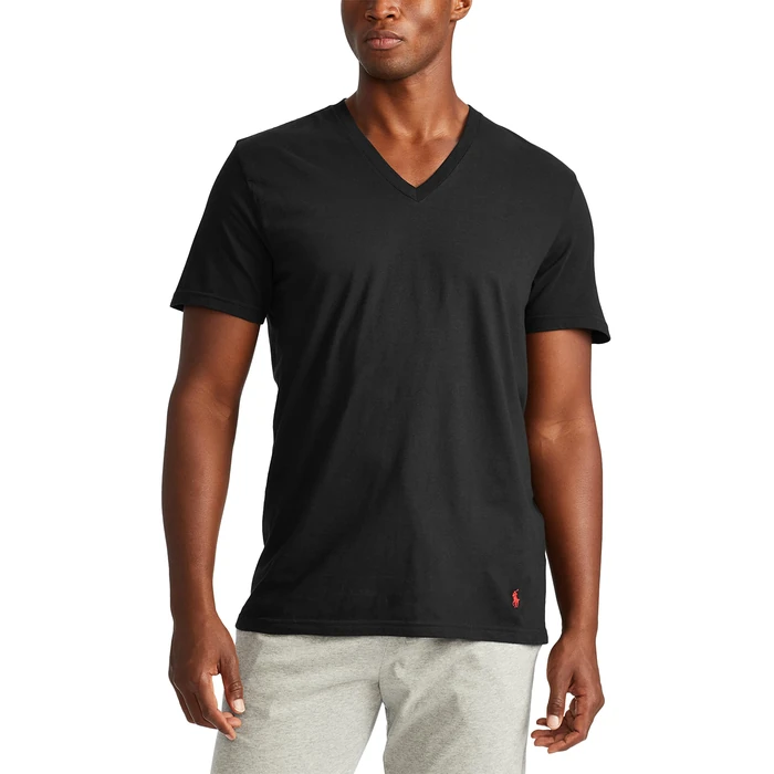 POLO RALPH LAUREN Classic Fit Undershirt w/Wicking 3-Pack V-Necks 3 Black/Rl2000 Red Pp LG by POLO RALPH LAUREN - Image 2