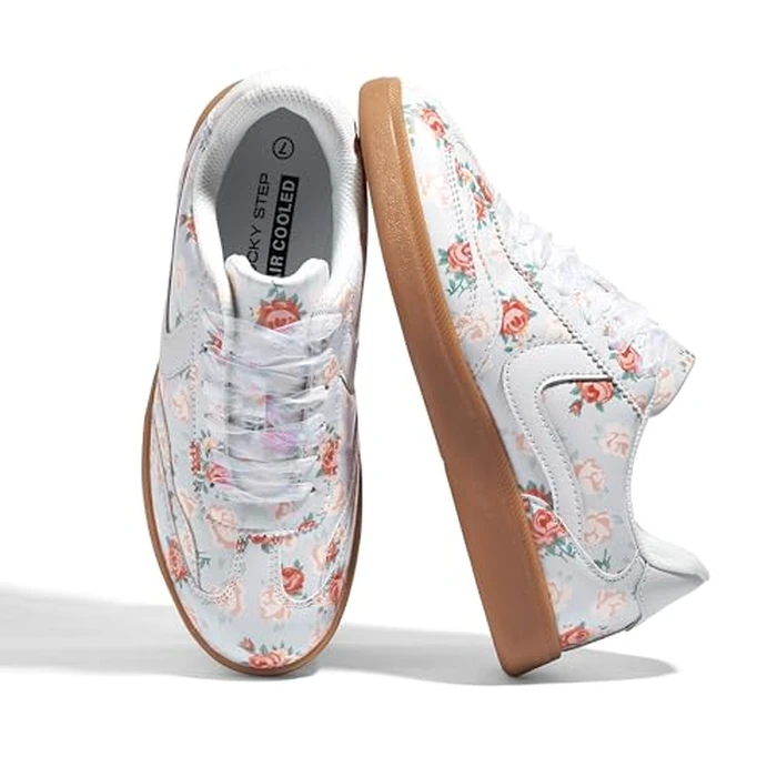 LUCKY STEP Women's Classic Fashion Casual Sneakers Skate Shoes No Slip Lace Up Walking Shoes(8 M US P Blue) by LUCKY STEP - Used - Very Good condition - US$26.12