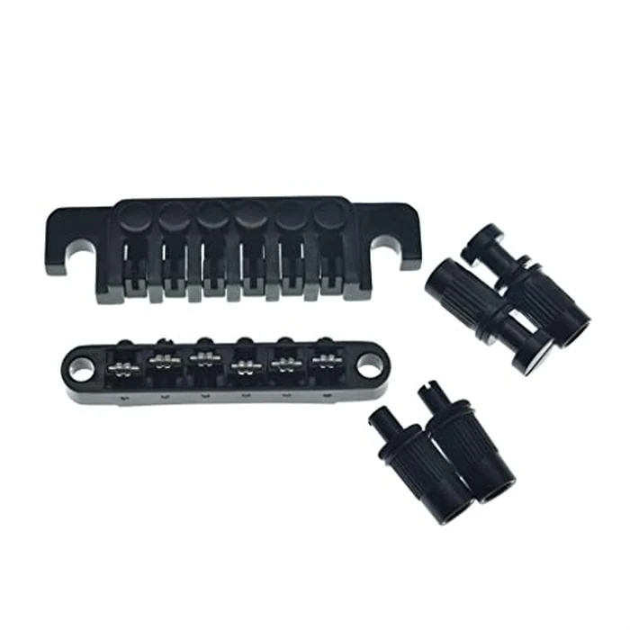 KAISH Black Guitar Roller Saddle Bridge Tune-O-Matic Bridge with TP-6 Style LP Stopbar/Bridge Tailpiece For Epiphone Les Paul LP/SG/Dot/ES Guitars with M8 Threaded Posts by KAISH - Image 3