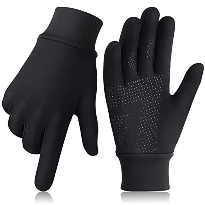 GXCROR Running Gloves Touchscreen Anti-Slip Gloves Lightweight Fleece Sports Gloves Warm Windproof Winter Glove Liner for Men and Women Outdoor by GXCROR - Used - Like New condition