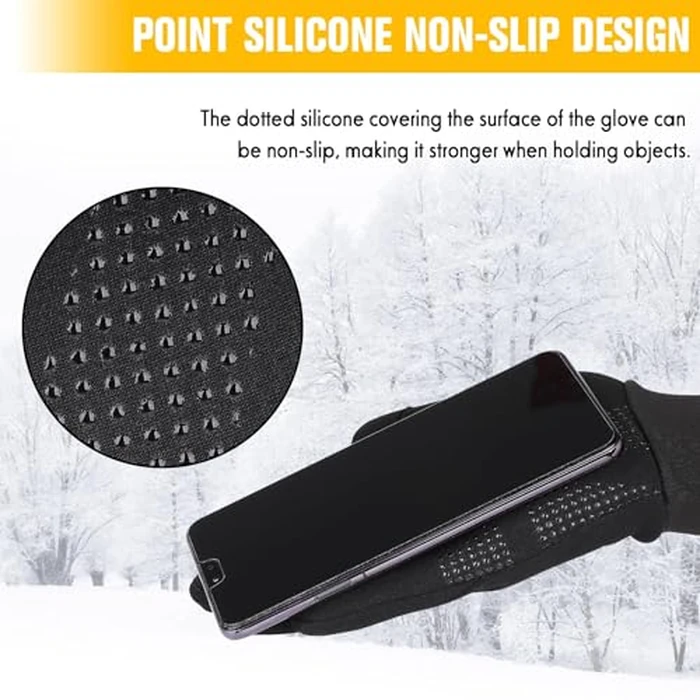 GXCROR Running Gloves Touchscreen Anti-Slip Gloves Lightweight Fleece Sports Gloves Warm Windproof Winter Glove Liner for Men and Women Outdoor by GXCROR - Image 4