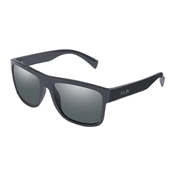 HUK Sunglasses, Polarized Lens Eyewear with Performance Frames, Fishing, Sports & Outdoors Sunglasses, (Clinch) Gray / Matte Black, Medium/Large by HUK - Image 1