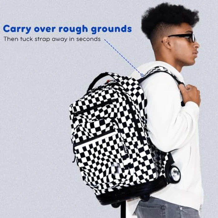 J World Sundance Laptop Rolling Backpack for Girls Boys. Roller Bookbag with Wheels, Flora by J World New York - Image 5