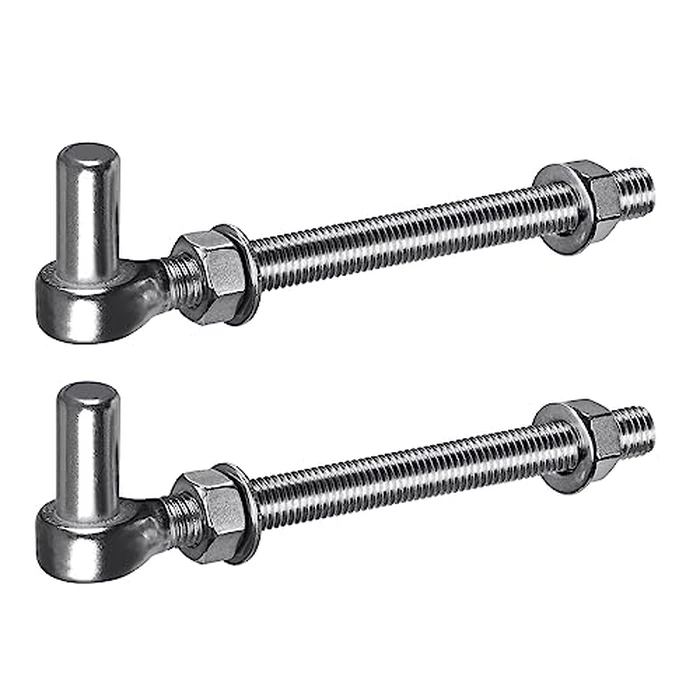 Insaga M16x 8'' J-Bolt Gate Hinge, 304 Stainless Steel J-Bolt Post Hinge for Farm Gate, 5/8" Male Pin J-Bolt Hinge for Chain Link Fence Gate, Gate Hinges for Metal Gates (2Pcs) by Insaga - Used - Like New condition - US$19.54