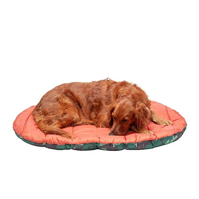 Furhaven Outdoor Travel Dog Bed for Large/Medium Dogs w/ Carry Bag, Washable & Foldable, Great for Crates & Kennels - Trail Pup Travel Pillow Mat w/ Stuff Sack Bag - Paprika/Camo-Paw, Large by Furhaven - Image 2