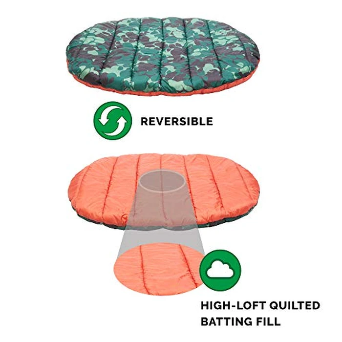 Furhaven Outdoor Travel Dog Bed for Large/Medium Dogs w/ Carry Bag, Washable & Foldable, Great for Crates & Kennels - Trail Pup Travel Pillow Mat w/ Stuff Sack Bag - Paprika/Camo-Paw, Large by Furhaven - Image 7
