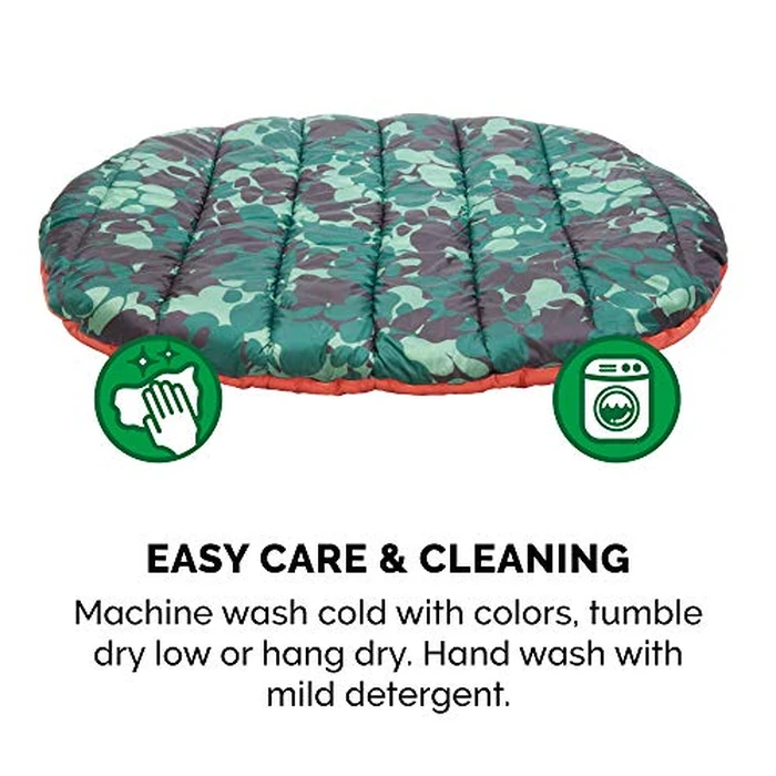 Furhaven Outdoor Travel Dog Bed for Large/Medium Dogs w/ Carry Bag, Washable & Foldable, Great for Crates & Kennels - Trail Pup Travel Pillow Mat w/ Stuff Sack Bag - Paprika/Camo-Paw, Large by Furhaven - Image 9