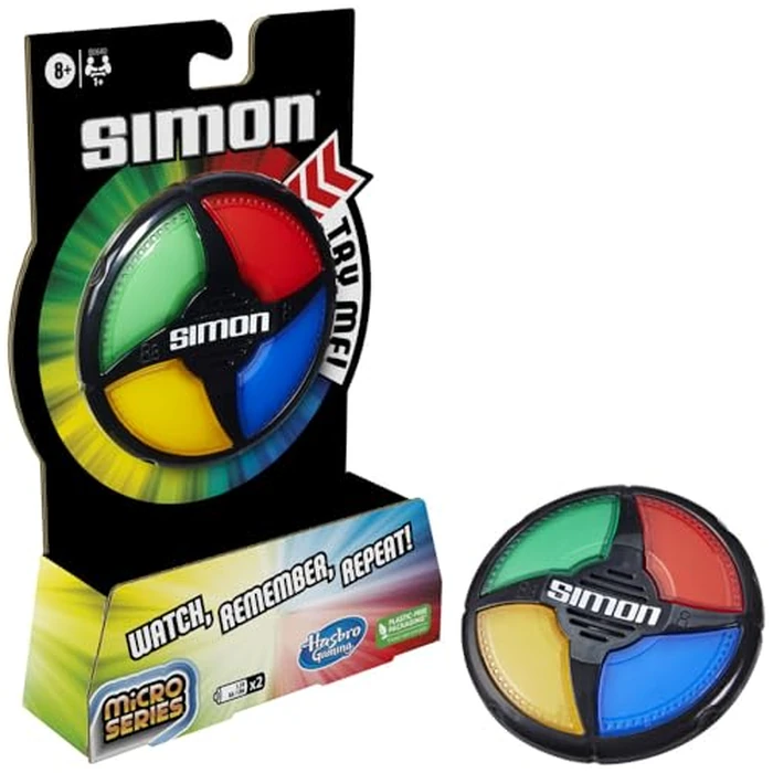 Hasbro Gaming Simon Micro Series Electronic Game for 1 or More Players, Classic Simon Gameplay in a Compact Size, Fun Party Game for Kids Ages 8+ by Hasbro Gaming - Image 1