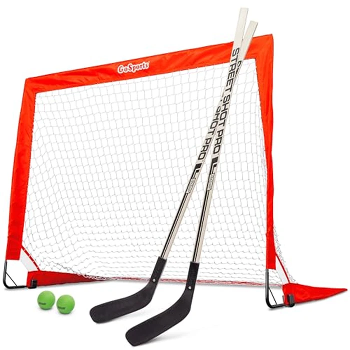 GoSports Hockey Street Set - Includes Pop-Up Goal and 2 Hockey Sticks with 2 Balls by GoSports - Image 1