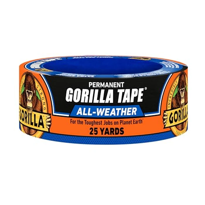 Gorilla All Weather Duct Tape, Black, 1.88" x 25 yd (Pack of 1) - UV and Temperature Resistant Waterproof Tape for Outdoor Repairs by GORILLA - Used - Very Good condition - US$9.03