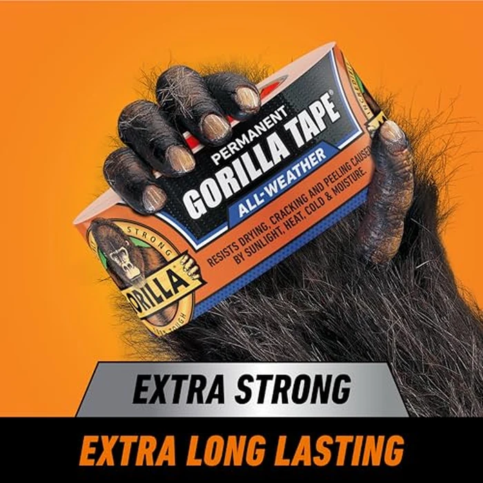 Gorilla All Weather Duct Tape, Black, 1.88" x 25 yd (Pack of 1) - UV and Temperature Resistant Waterproof Tape for Outdoor Repairs by GORILLA - Image 2