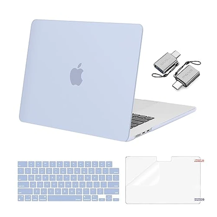 MOSISO Compatible with MacBook Air 15 inch Case M5 2026 M4 2025 M3 M2 2024 2023 A3448 A3241 A3114 A2941, Hard Shell&Keyboard Cover&Screen Film&Type C, Great for Study Travel Work, Pastel Blue by MOSISO - Used - Very Good condition - US$13.21