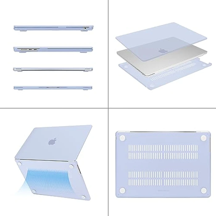 MOSISO Compatible with MacBook Air 15 inch Case M5 2026 M4 2025 M3 M2 2024 2023 A3448 A3241 A3114 A2941, Hard Shell&Keyboard Cover&Screen Film&Type C, Great for Study Travel Work, Pastel Blue by MOSISO - Image 5