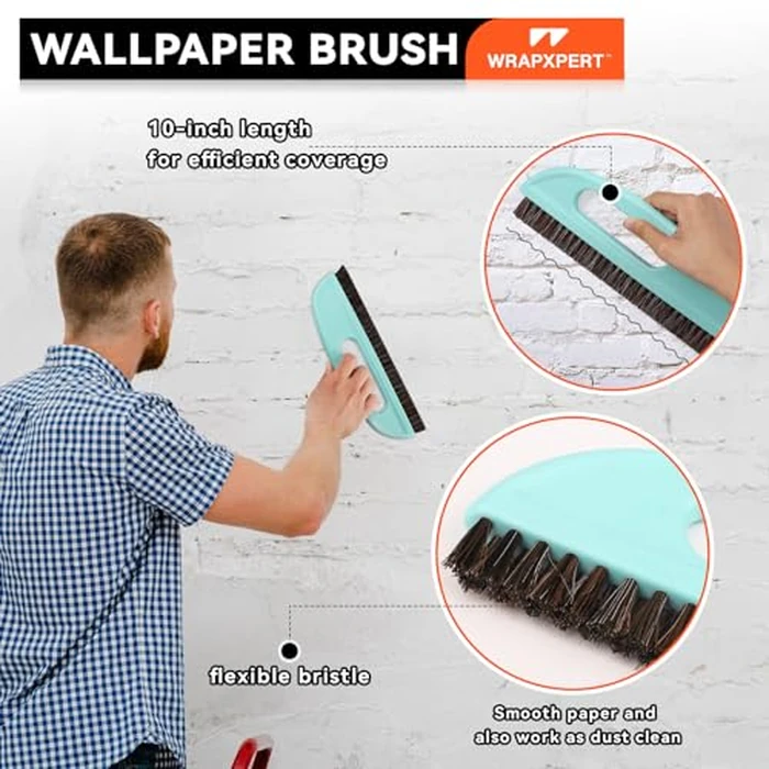 WRAPXPERT Peel and Stick Wallpaper Tools,Wallpaper Smoothing Tool Kit with Smoother,Edge Guider,Paste Brush for Backsplash Tile,Contact Paper by WRAPXPERT - Image 2