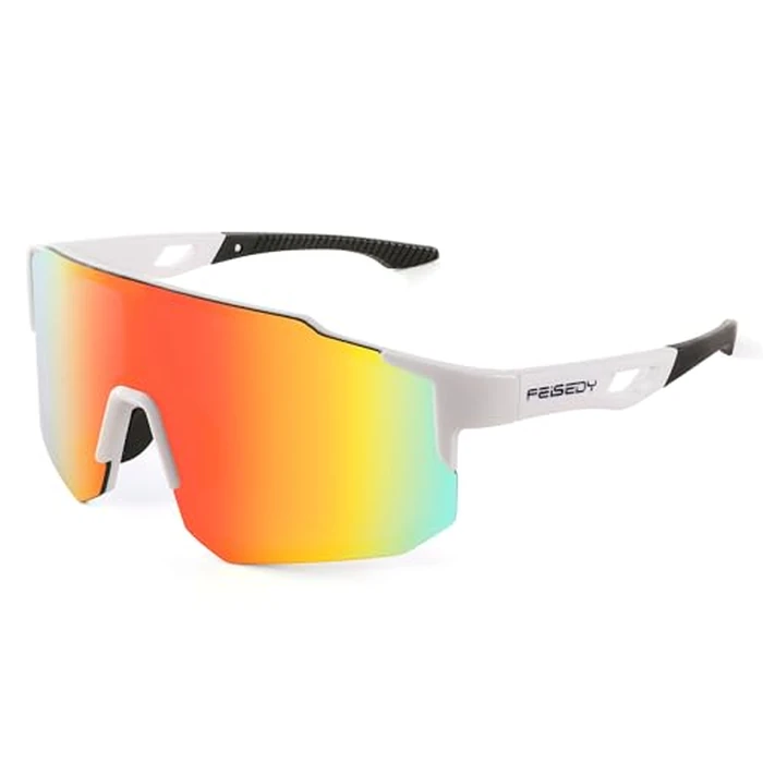 FEISEDY Sports Sunglasses Mens Women Baseball Biking Cycling Sunglasses for Teens UV400 Protection B2388 by FEISEDY - Used - Like New condition