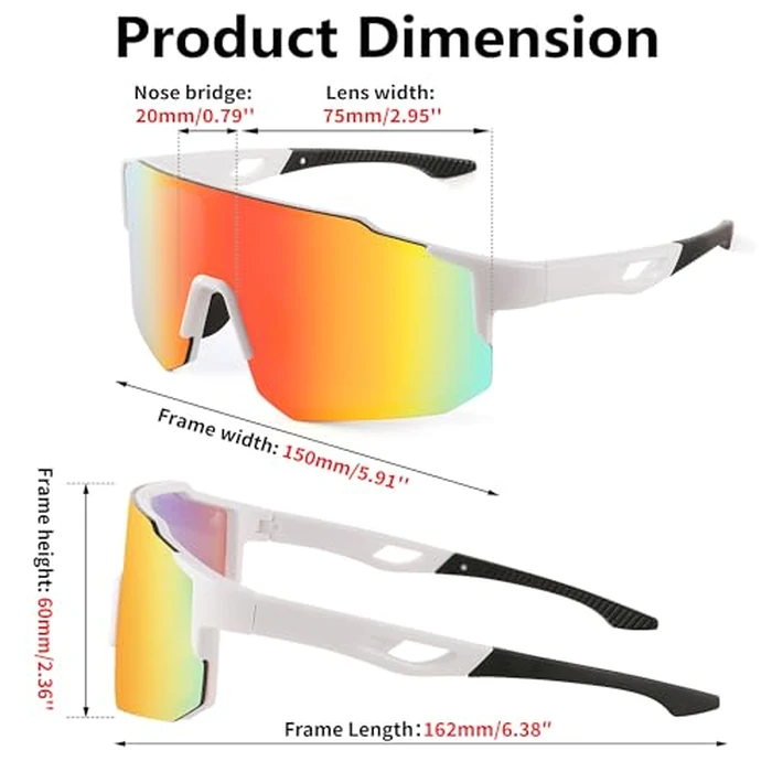 FEISEDY Sports Sunglasses Mens Women Baseball Biking Cycling Sunglasses for Teens UV400 Protection B2388 by FEISEDY - Image 5