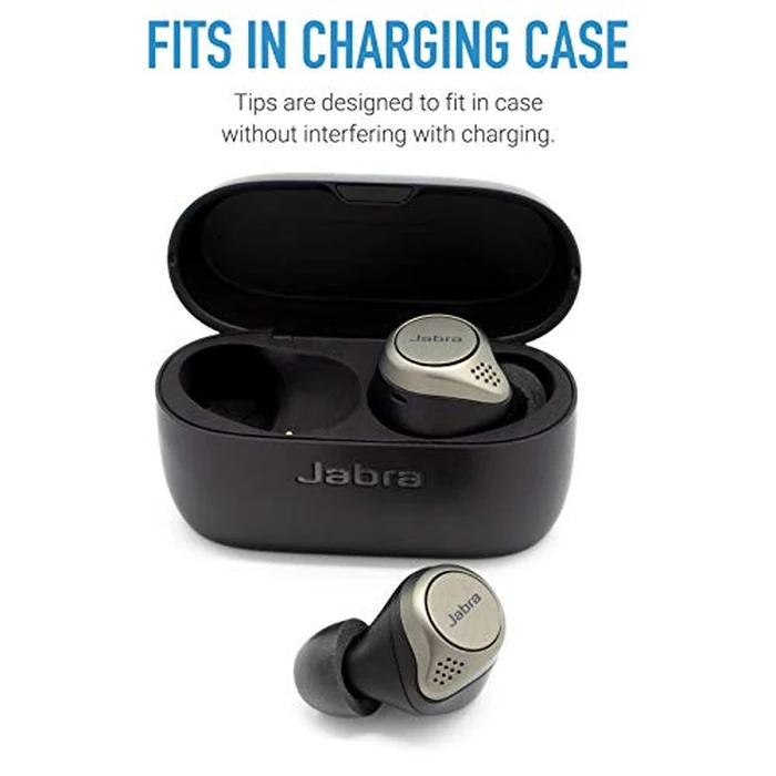 Comply TrueGrip Memory Foam Replacement Earbud Tips for Jabra 65T & 75T Earphone Devices - Comfortable and Secure Fit, Black (Medium, 3 Pairs) by Comply - Image 3