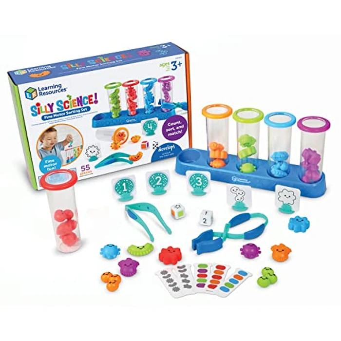 Learning Resources Silly Science Fine Motor Sorting Set - 55 Pieces, Age 3+ Educational Toy, Preschool Fine Motor Skills, PreK Manipulatives by Learning Resources - Used - Very Good condition