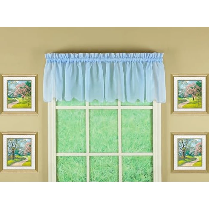 Today's Curtain Emelia Original Voile Valance 14", Sky Blue, 60" W x 14" L by Today's Curtain - Image 1