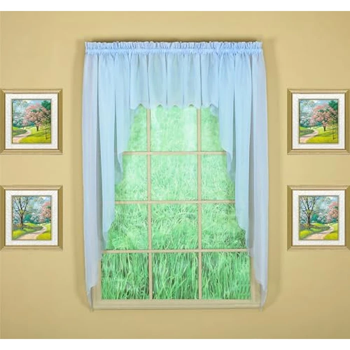 Today's Curtain Emelia Original Voile Valance 14", Sky Blue, 60" W x 14" L by Today's Curtain - Image 9