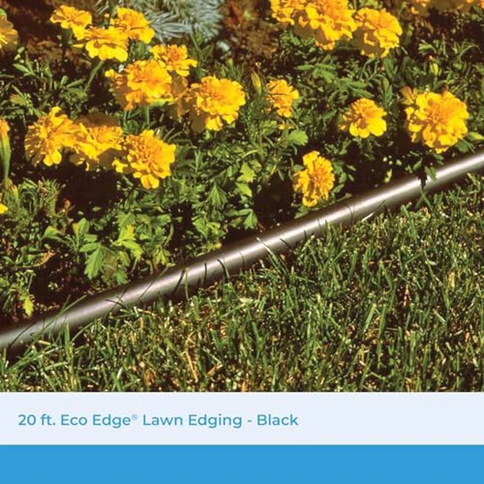 Suncast Plastic Landscape Edging Roll with Double Ridge Design, Flexible 5x20-Foot Coil for Gardens, Flower Beds, and Pathways, Black by Suncast - Image 2
