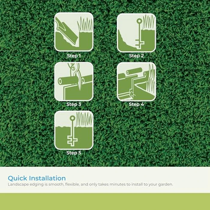 Suncast Plastic Landscape Edging Roll with Double Ridge Design, Flexible 5x20-Foot Coil for Gardens, Flower Beds, and Pathways, Black by Suncast - Image 4