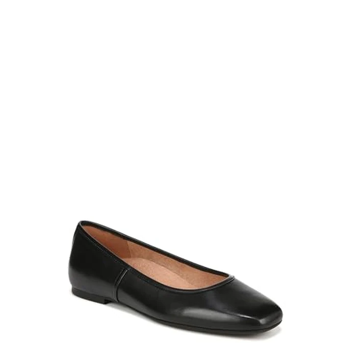 Vionic Womens Orinda Ballet Flat Black Leather 6.5 W by Vionic - Image 1