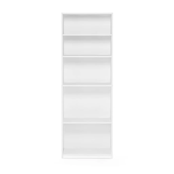 Furinno Jaya Book Shelf, 5-Tier Bookshelf, Bookcase with Adjustable Shelves, 9.5 x 24.5 x 71.2, for Living Room, Bedroom, Home Office, White by Furinno - Image 9