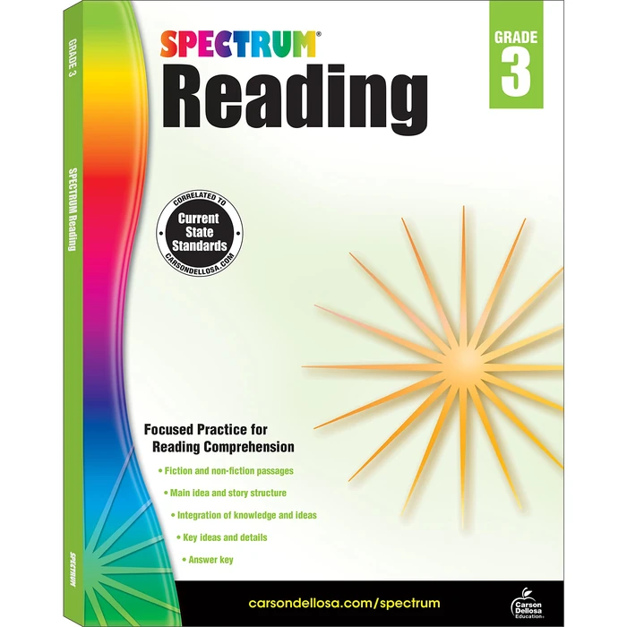 Spectrum Reading Comprehension 3rd Grade Workbooks, Nonfiction and Fiction Passages, Main Idea, Story Structure, and More, Classroom or Homeschool Curriculum by Spectrum - Used - Acceptable condition