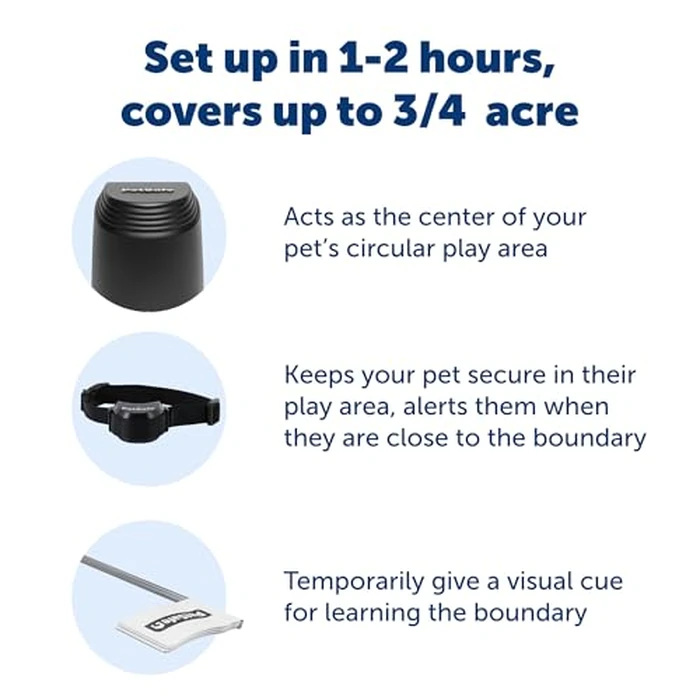 PetSafe Stay & Play Compact Wireless Fence, LCD Screen to Adjust The Circular Boundary, Secure up to a 3,000 Square Metre Area, Use for All Your Pets, Portable System by PetSafe - Image 3