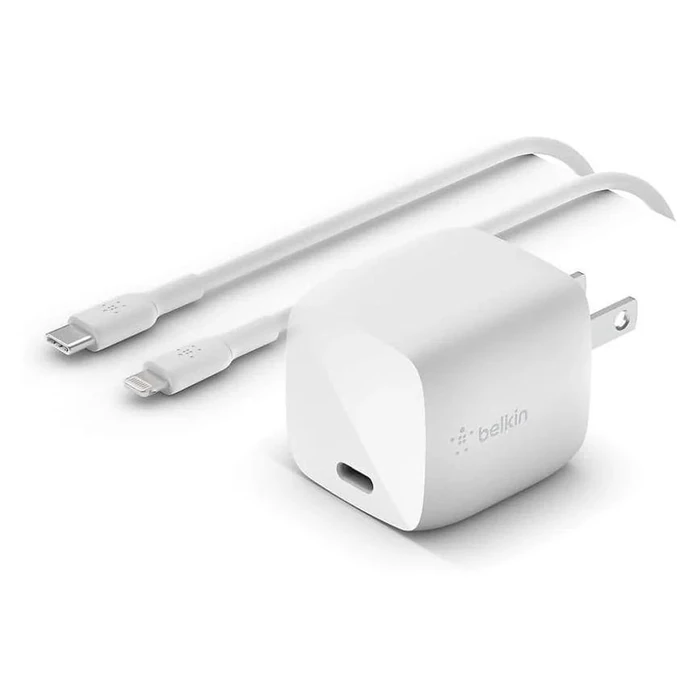 Belkin Boost Charge 30W GaN Wall Charger + USB-C to Lightning - White by Belkin - Refurbished - Brand New condition - US$24.49