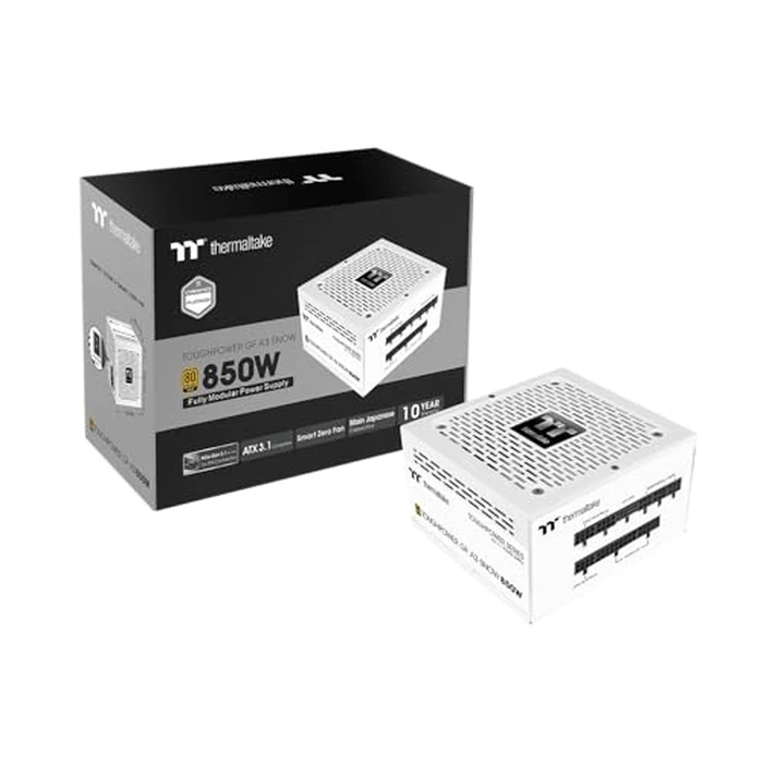 Thermaltake Toughpower GF A3 Snow Edition 850W 80+ Gold Full Modular SLI/Crossfire Ready ATX 3.1 Power Supply; PCI-E 5.1 450W 12V-2x6 Connector Included; PS-TPD-0850FNFAGU-N; 10 Year Warranty by Thermaltake - Used - Like New condition - US$80.37