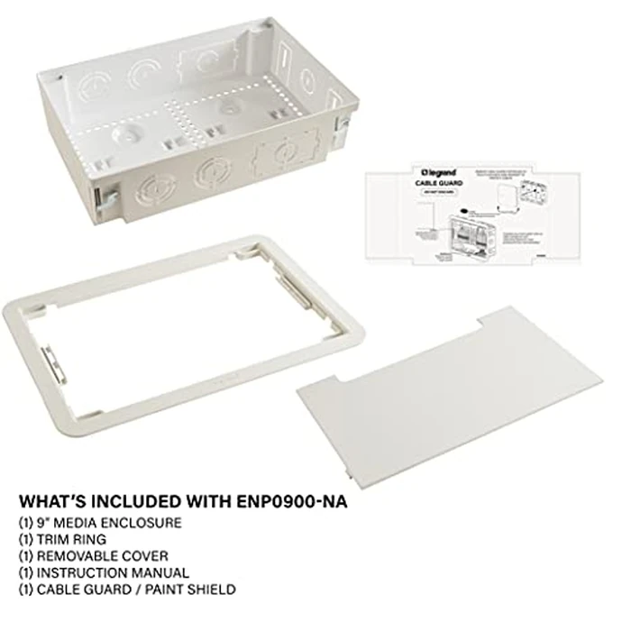 Legrand 9 Inch in-Wall Enclosure for TVs and Media Devices - Dual Purpose Electrical and Storage Box, White, Recessed Mount by On-Q - Image 8