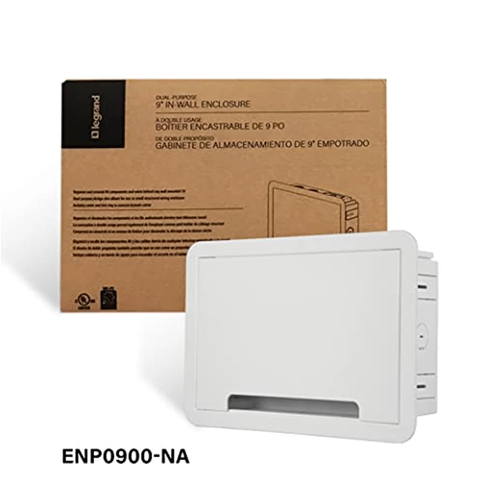 Legrand 9 Inch in-Wall Enclosure for TVs and Media Devices - Dual Purpose Electrical and Storage Box, White, Recessed Mount by On-Q - Image 9