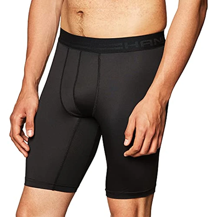 Hanes mens Sport Performance Compression Short, Ebony/Ebony, Small US by Hanes - Image 1