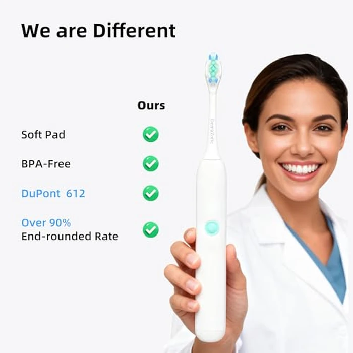 DentaZotic Gum Care Toothbrush Heads for Philips Sonicare Replacement Heads, Soft Bristles, White 10 Pack by DentaZotic - Image 5