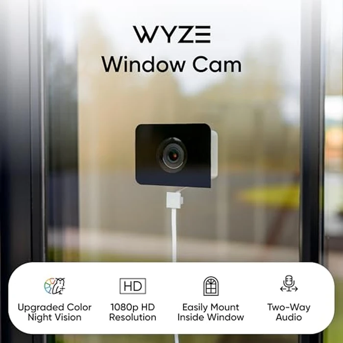 Wyze Window Camera, WiFi Indoor HD Home Security Camera, Upgraded Color Night Vision, Anti-Glare, AI-Powered Motion Detection, Easy & Quick Setup, 24/7 Recording, Works w/Alexa & Google by WYZE - Image 2